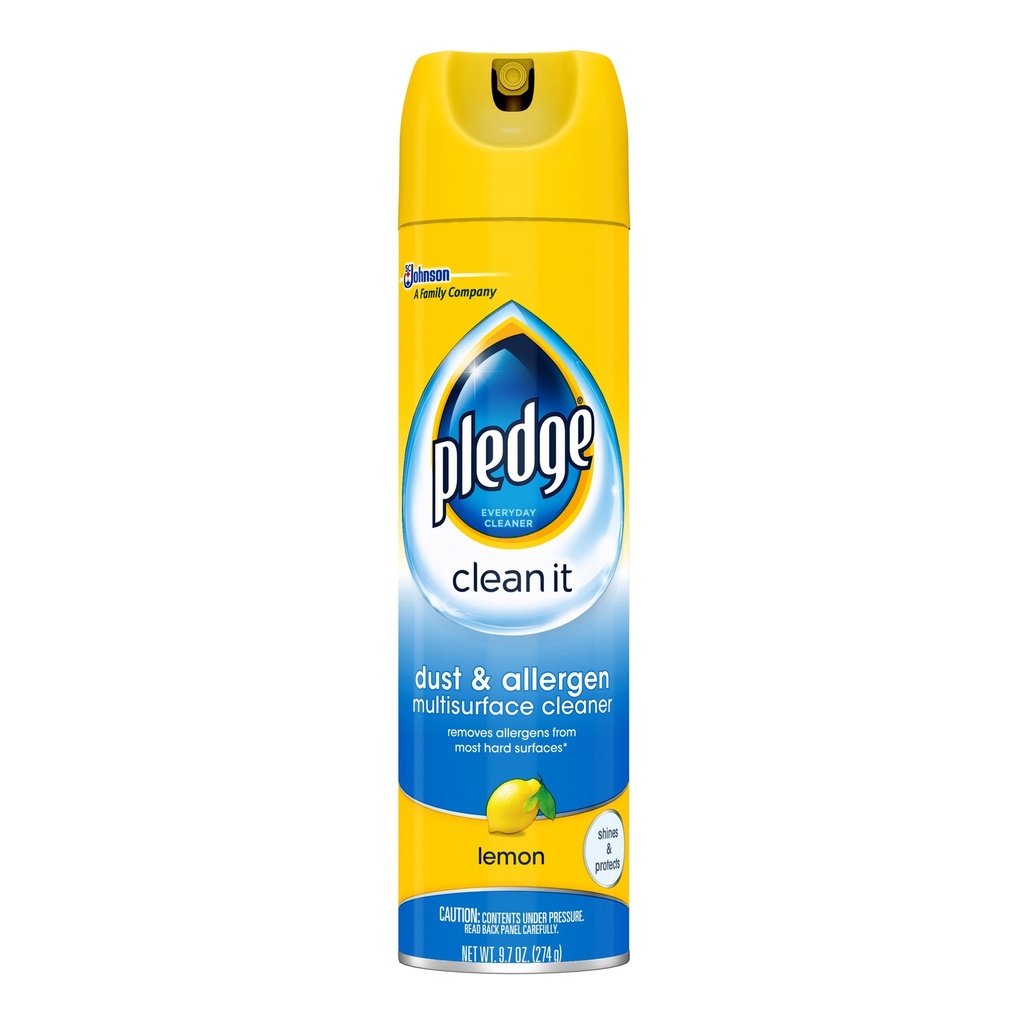 Pledge Lemon Aerosol Dust & Allergen Multisurface Cleaner - 9.7oz