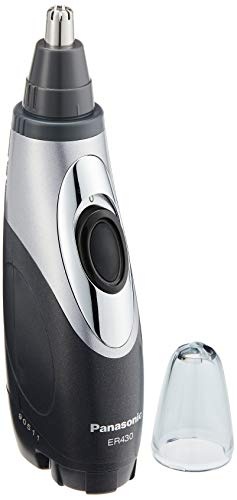 [8887549236419] Panasonic ER430K Wet/Dry Nose & Ear Hair Trimmer with Vacuum Cleaning System (Battery Operated)