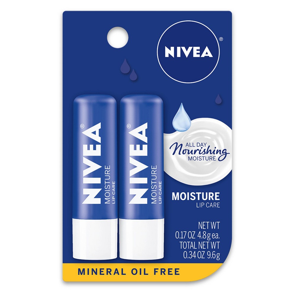Nivea Moisturizing Lip Balm - 0.34oz/2pk